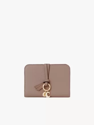 Alphabet bifold wallet in grained leather