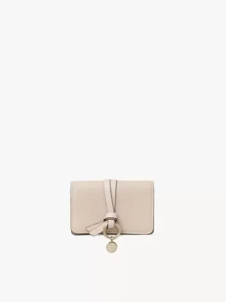 Alphabet card holder in grained leather