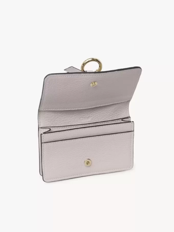 Alphabet card holder in grained leather Alphabet card holder in grained leather