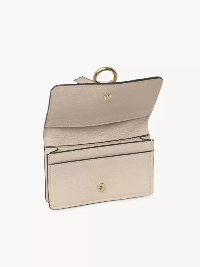 Alphabet card holder in grained leather Alphabet card holder in grained leather