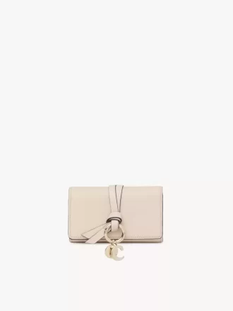 Alphabet key case in grained leather