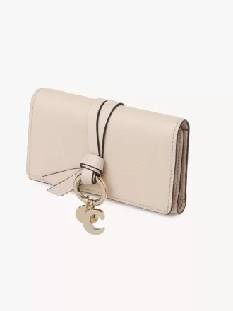 Alphabet key case in grained leather