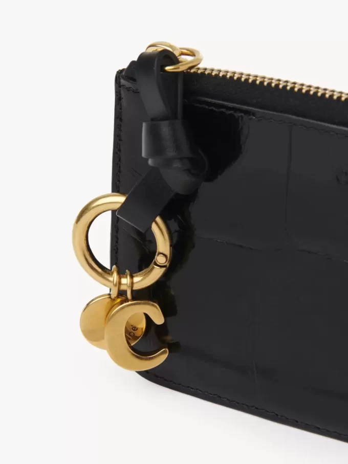 Alphabet wallet in croco-effect leather Alphabet wallet in croco-effect leather