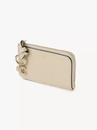 Alphabet wallet in grained leather