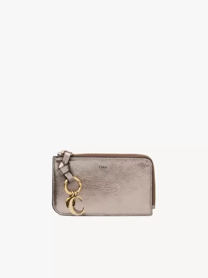 Alphabet wallet in metallized leather Alphabet wallet in metallized leather