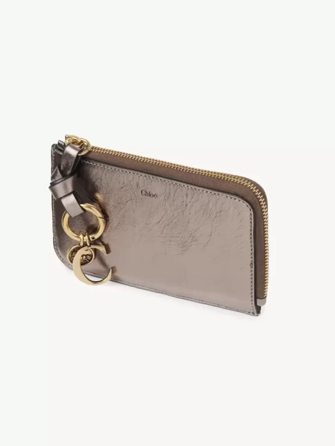 Alphabet wallet in metallized leather Alphabet wallet in metallized leather