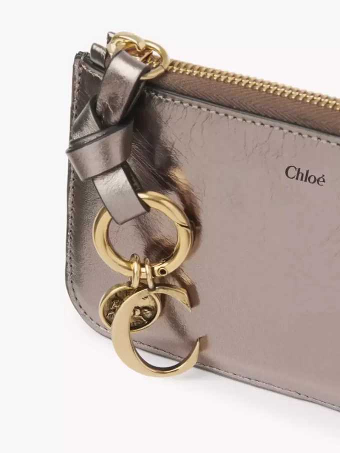 Alphabet wallet in metallized leather Alphabet wallet in metallized leather