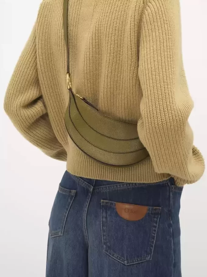 Banana cross-body bag in grained leather Banana cross-body bag in grained leather