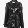 Belted jacket in shiny coated cotton Belted jacket in shiny coated cotton