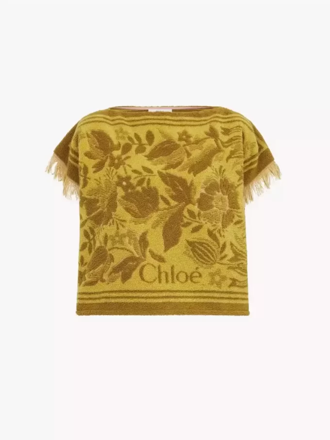 Boat-neck logo top in cotton jacquard Boat-neck logo top in cotton jacquard