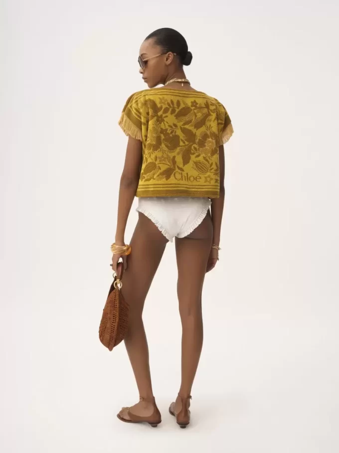 Boat-neck logo top in cotton jacquard Boat-neck logo top in cotton jacquard