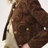 Boxy collarless jacket in tapestry jacquard Boxy collarless jacket in tapestry jacquard