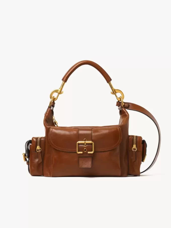 Camera bag in shiny leather Camera bag in shiny leather