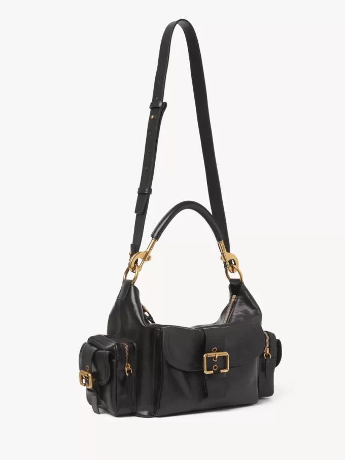 Camera bag in shiny leather Camera bag in shiny leather