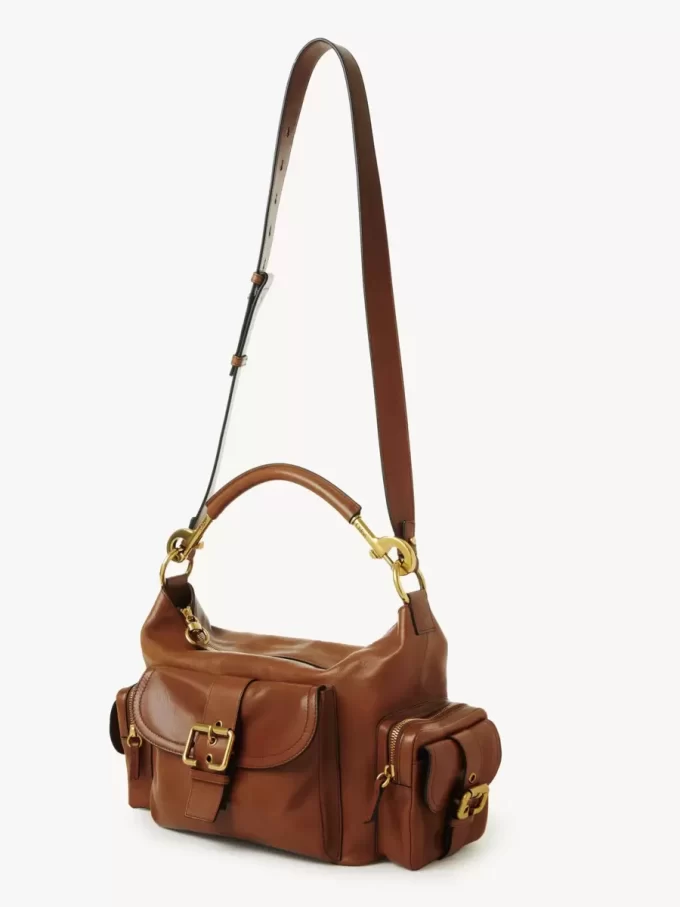 Camera bag in shiny leather Camera bag in shiny leather