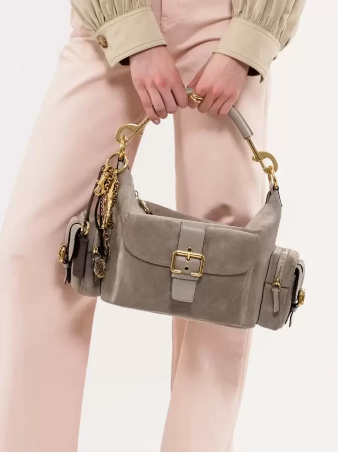 Camera bag in suede leather Camera bag in suede leather