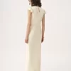 Cap-sleeve column dress in washed silk satin & lace Cap-sleeve column dress in washed silk satin & lace