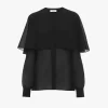 Cape blouse in silk georgette Cape blouse in silk georgette