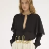 Cape blouse in silk georgette Cape blouse in silk georgette