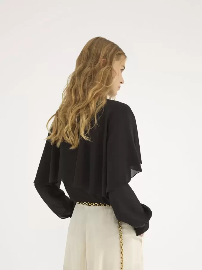 Cape blouse in silk georgette Cape blouse in silk georgette