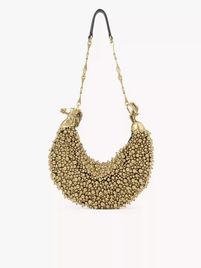 Chain Horse shoulder bag in beaded suede leather Chain Horse shoulder bag in beaded suede leather