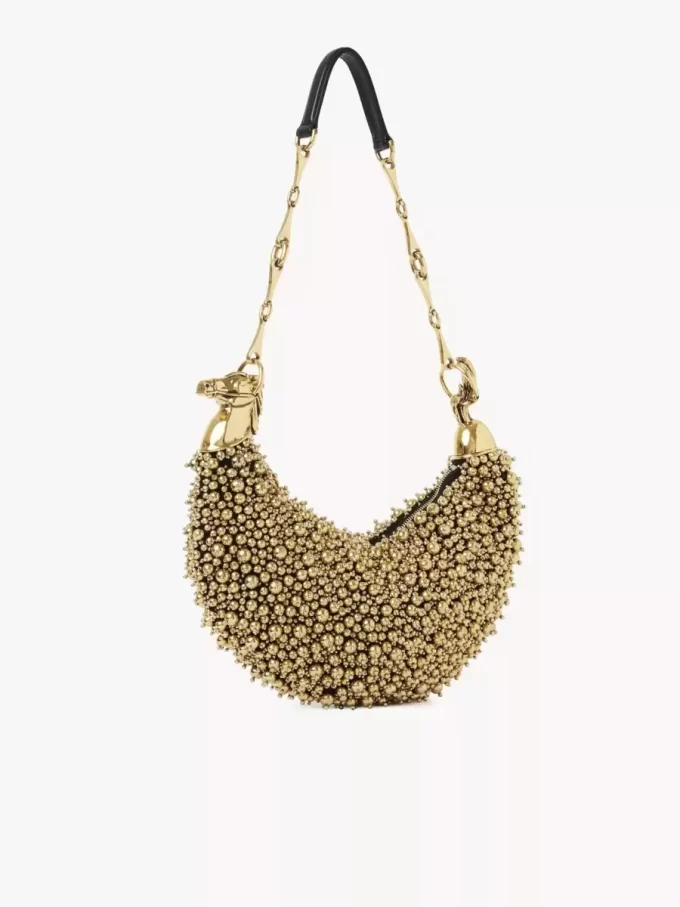 Chain Horse shoulder bag in beaded suede leather Chain Horse shoulder bag in beaded suede leather