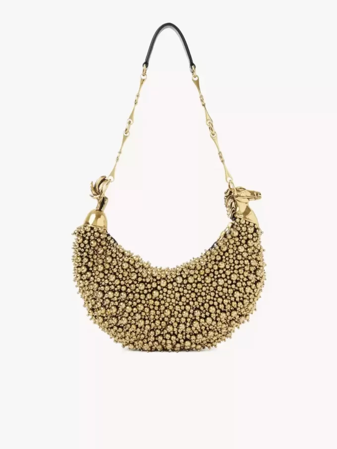 Chain Horse shoulder bag in beaded suede leather Chain Horse shoulder bag in beaded suede leather