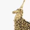 Chain Horse shoulder bag in beaded suede leather Chain Horse shoulder bag in beaded suede leather