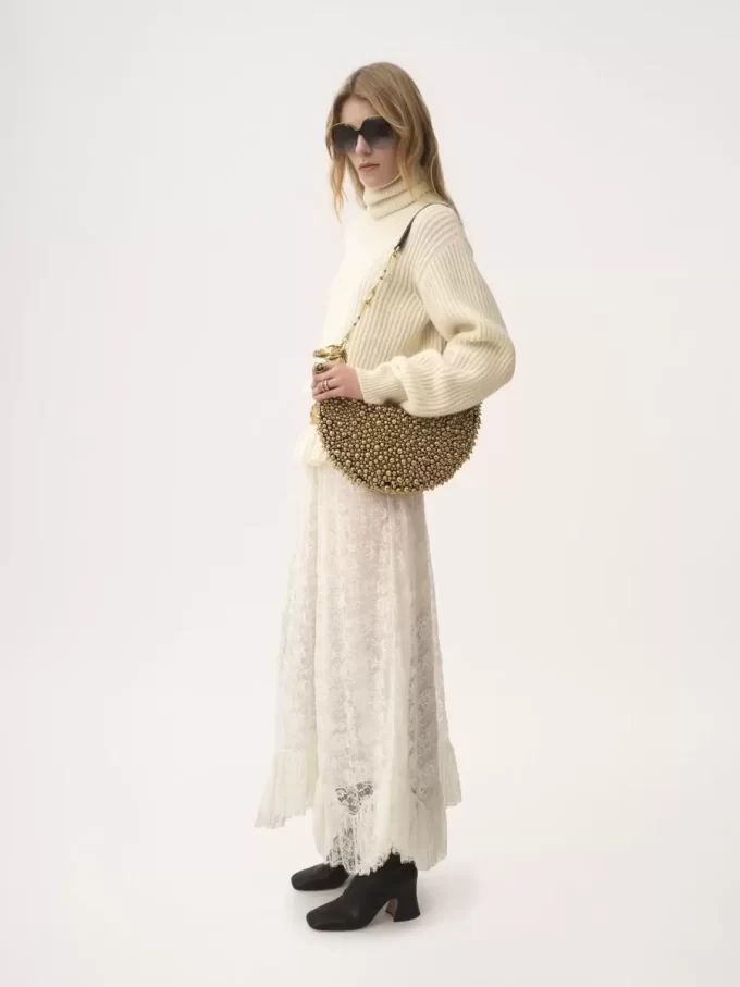 Chain Horse shoulder bag in beaded suede leather Chain Horse shoulder bag in beaded suede leather
