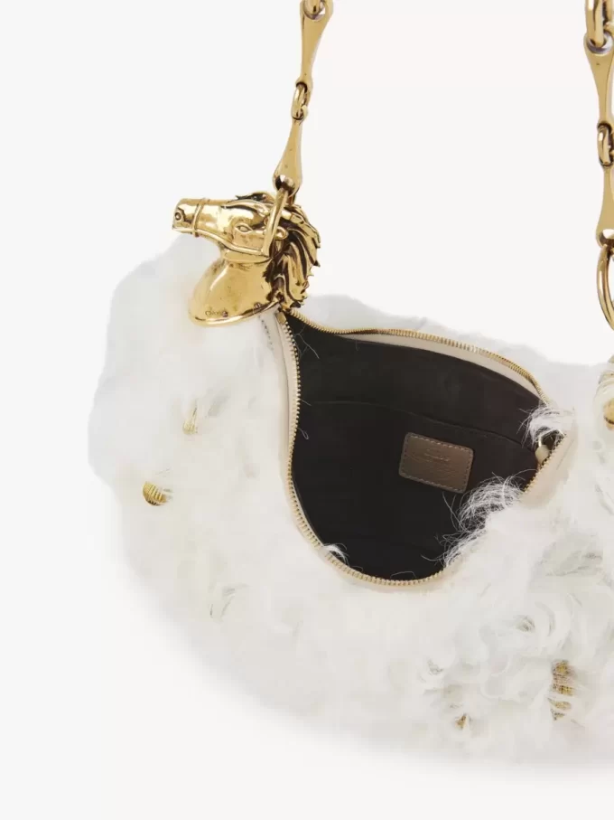 Chain Horse shoulder bag in shearling Chain Horse shoulder bag in shearling