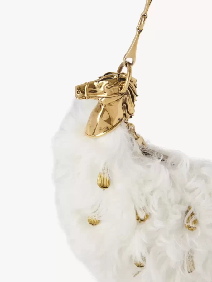 Chain Horse shoulder bag in shearling Chain Horse shoulder bag in shearling