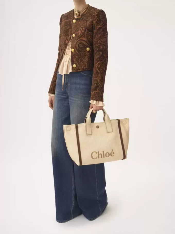 Chloé Carry tote bag in raffia-effect fibers Chloé Carry tote bag in raffia-effect fibers