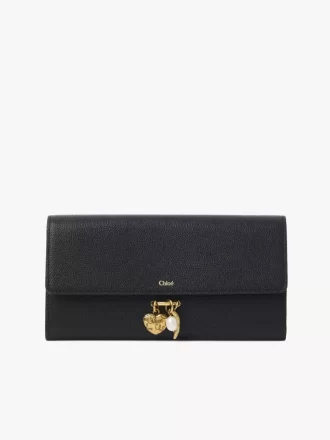 Chloé Charms long wallet with flap in grained leather
