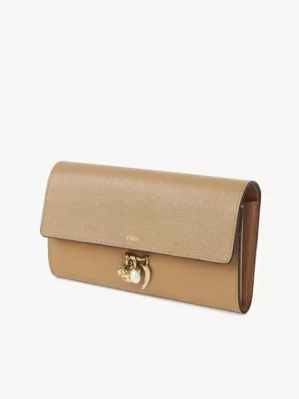 Chloé Charms long wallet with flap in grained leather