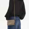 Chloé Iconic flap wallet on chain in metallized leather