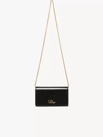 Chloé Iconic flap wallet on chain in patent leather