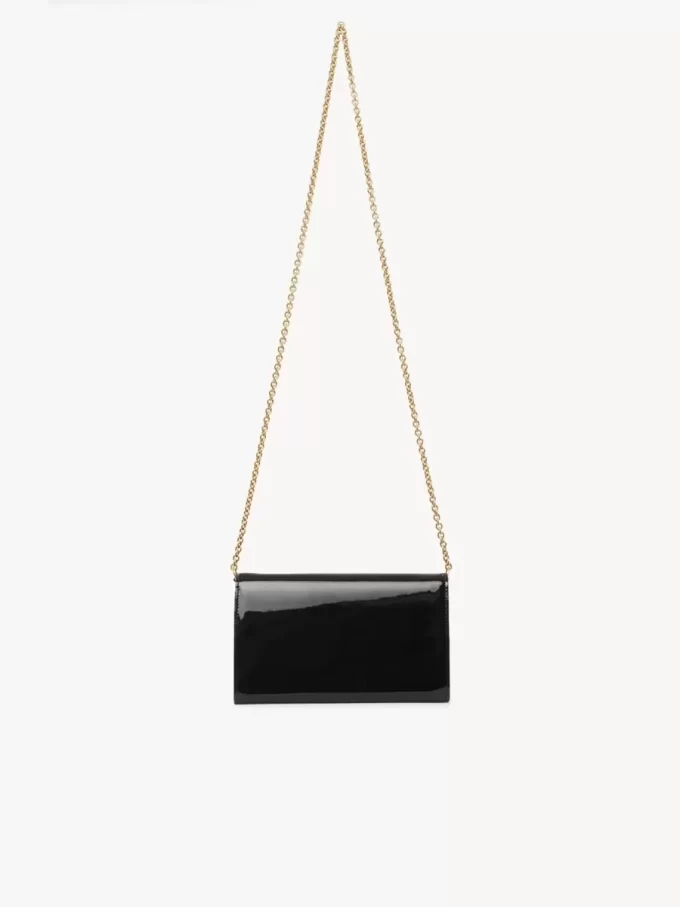 Chloé Iconic flap wallet on chain in patent leather