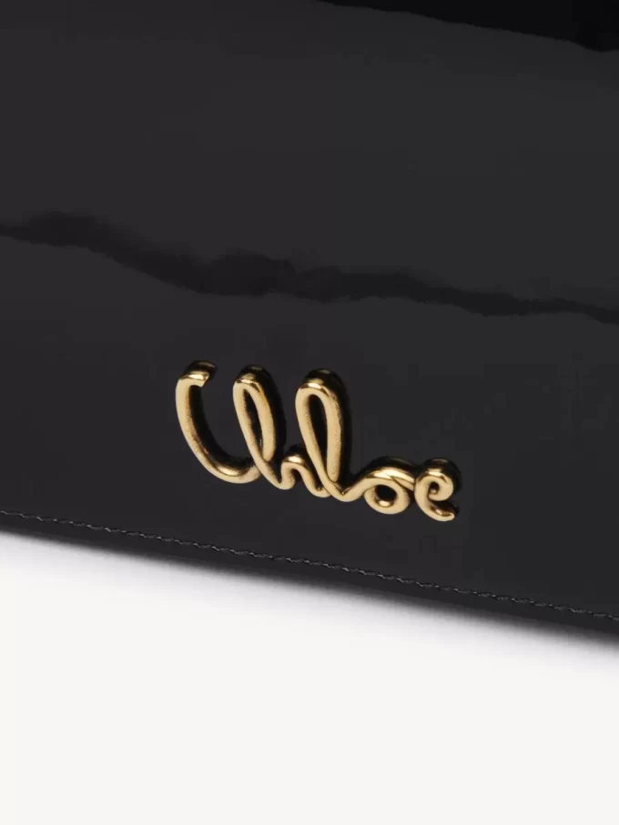 Chloé Iconic flap wallet on chain in patent leather