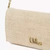 Chloé Iconic flap wallet on chain in raffia-effect fibers