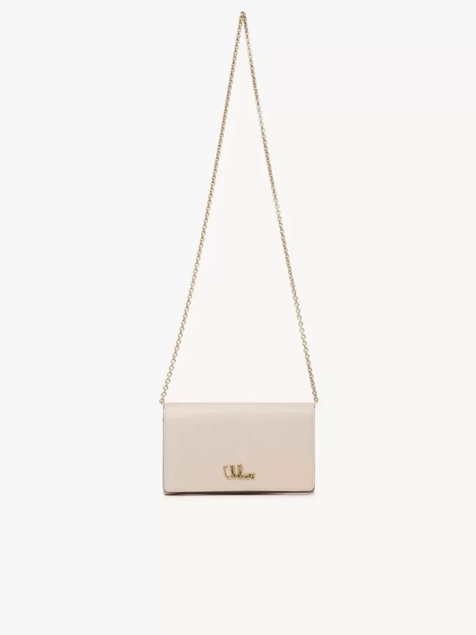 Chloé Iconic flap wallet on chain in shiny leather