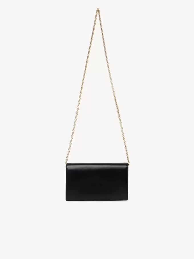 Chloé Iconic flap wallet on chain in shiny leather