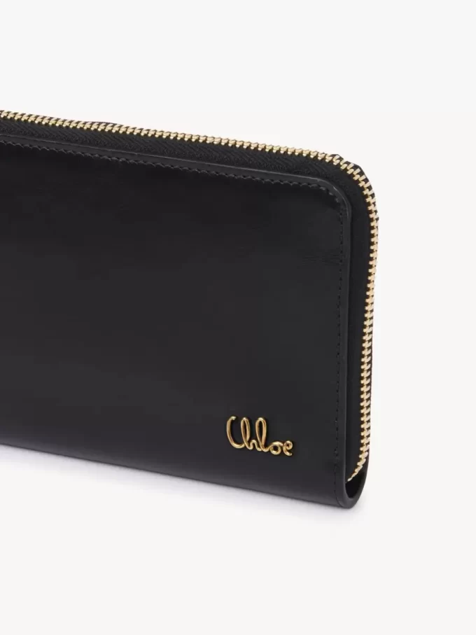 Chloé Iconic zipped long wallet in shiny leather