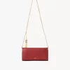 Chloé Spin flap wallet on chain in grained leather Chloé Spin flap wallet on chain in grained leather