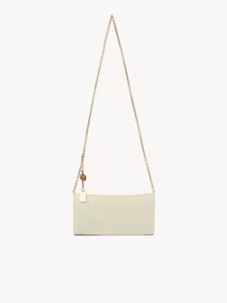 Chloé Spin flap wallet on chain in grained leather