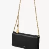 Chloé Spin flap wallet on chain in grained leather Chloé Spin flap wallet on chain in grained leather