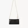 Chloé Spin flap wallet on chain in grained leather Chloé Spin flap wallet on chain in grained leather