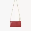 Chloé Spin flap wallet on chain in grained leather Chloé Spin flap wallet on chain in grained leather