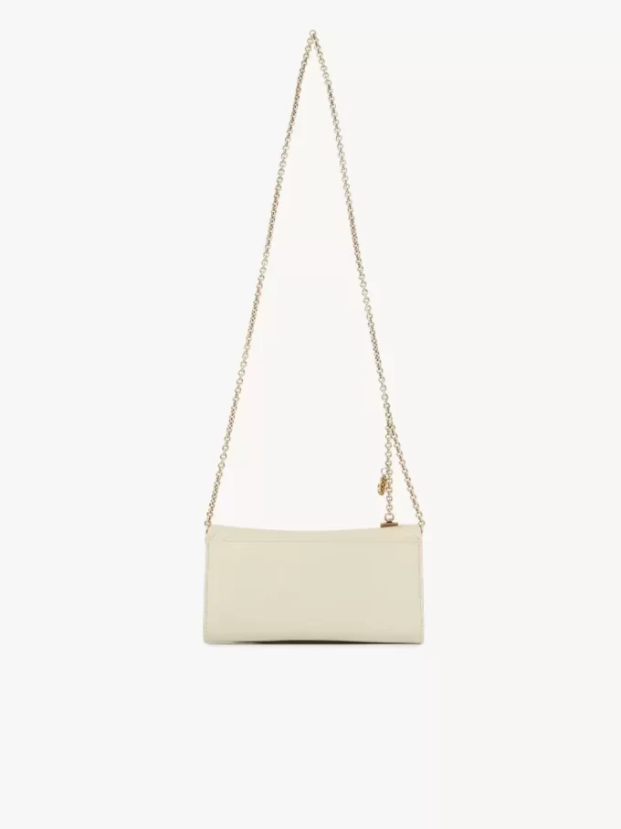 Chloé Spin flap wallet on chain in grained leather Chloé Spin flap wallet on chain in grained leather