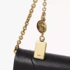 Chloé Spin flap wallet on chain in grained leather Chloé Spin flap wallet on chain in grained leather
