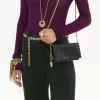 Chloé Spin flap wallet on chain in grained leather Chloé Spin flap wallet on chain in grained leather